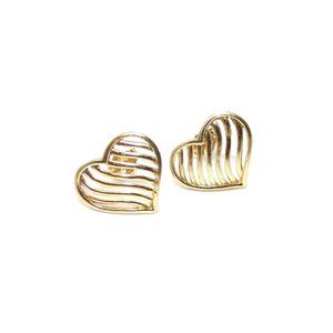 14K Yellow Gold Heart Earrings